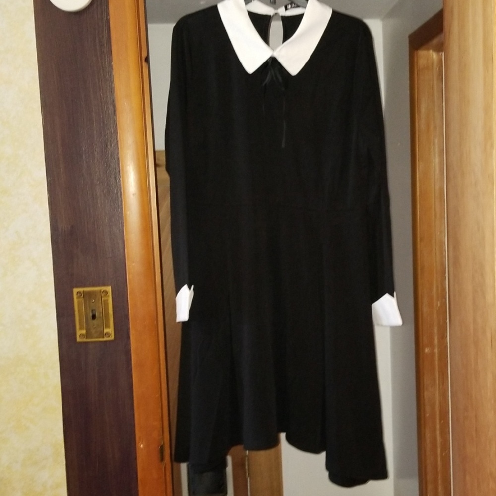 Peter pan collar high low dress